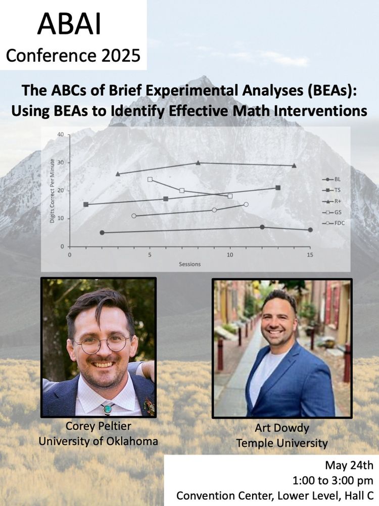 flyer for presentation announcement at ABAI 2025. Title is The ABCs of Brief Experimental Analyses. Date is May 24th, time is 1 to 3pm, location is Convention Center, Lower Level, Hall C.