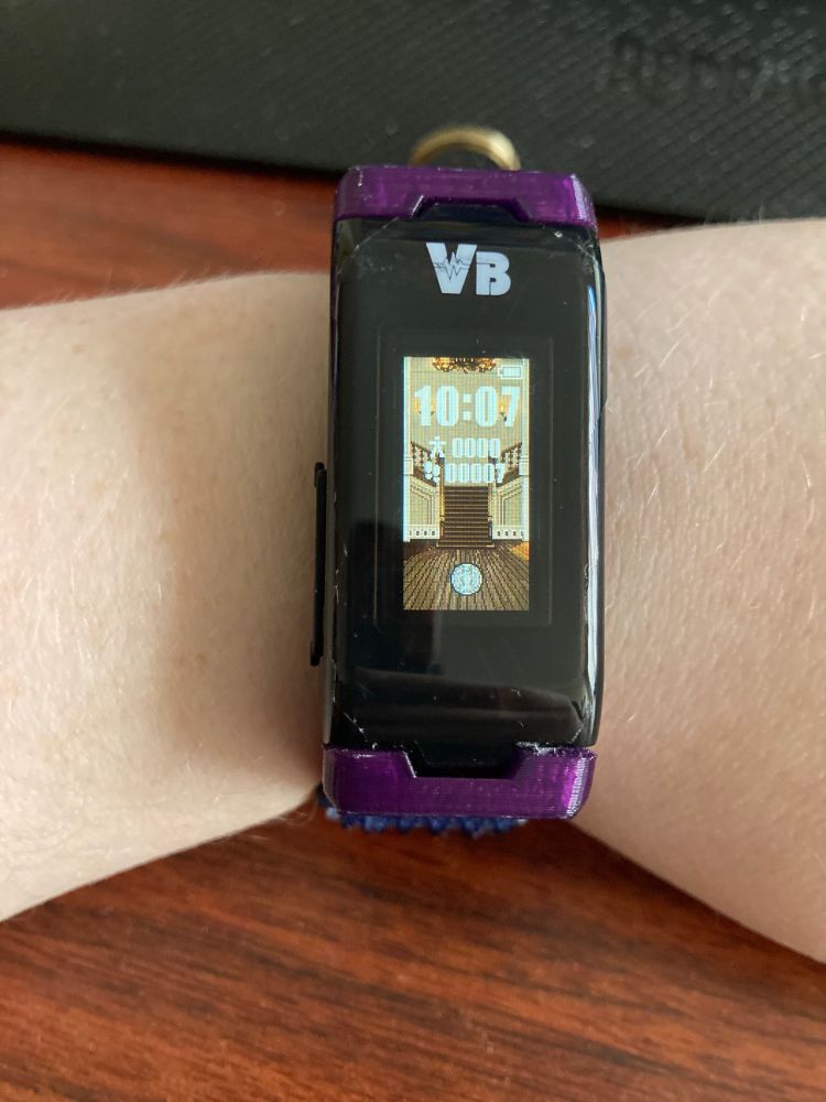 Picture of my vital bracelet. It has the greeed dim chip loaded at the first stage: A single taka medal coin. I know this alt text is complete gibberish if you don’t know Kamen Rider OOO but that’s the vibe.