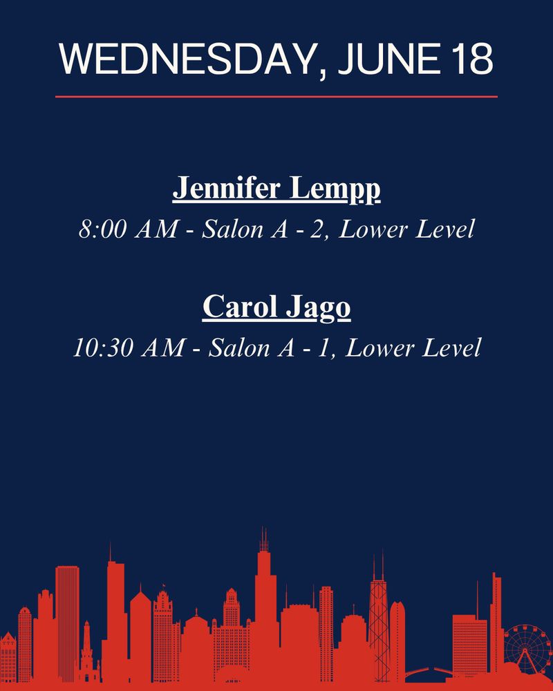 red graphic of Chicago Skyline and schedule of two sessions at NCTE-NCTM joint math and literacy conference