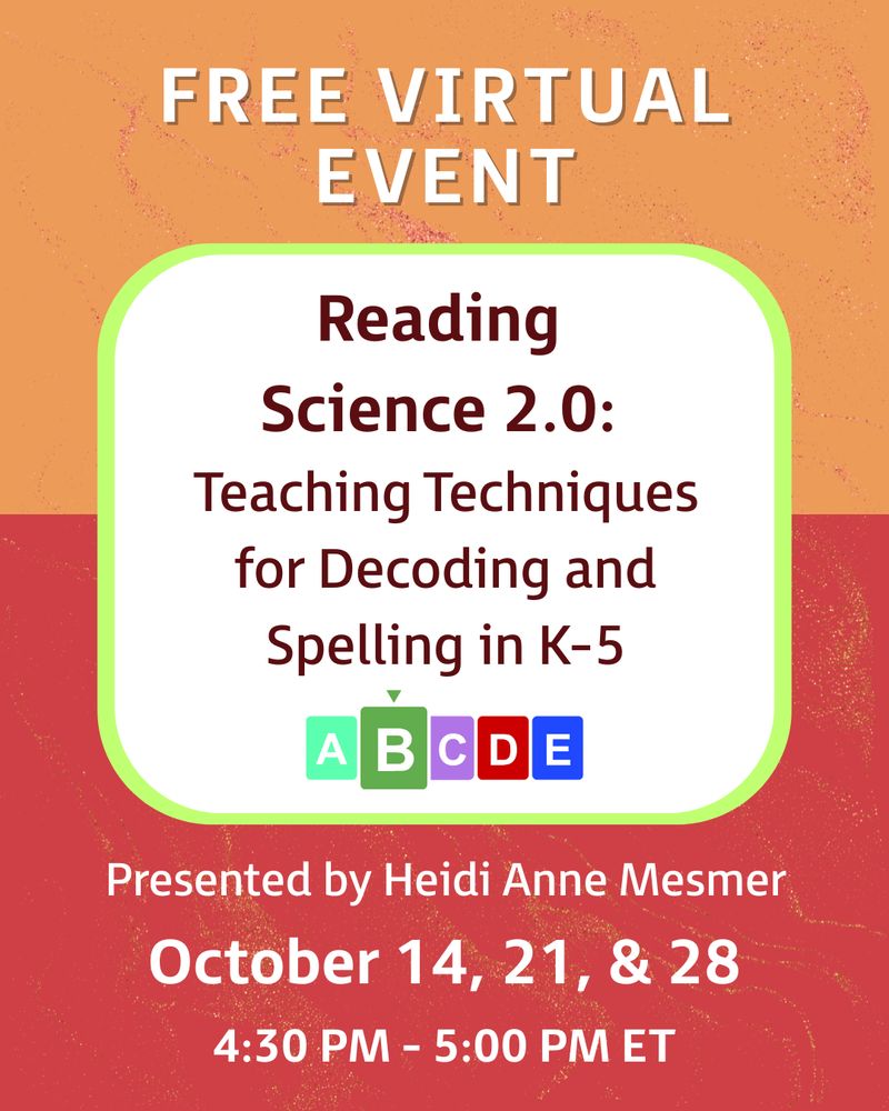 Graphic announcing free upcoming event about reading science