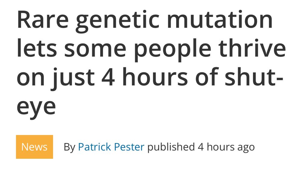 rare genetic mutation lets some people thrive on just 4 hours of shut-eye

by patrick pester published 4 hours ago