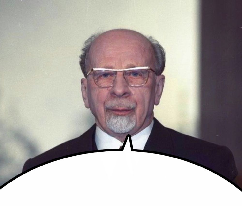 Walter Ulbricht mit Sprechblase als würde er den zitierten Skeet sagen