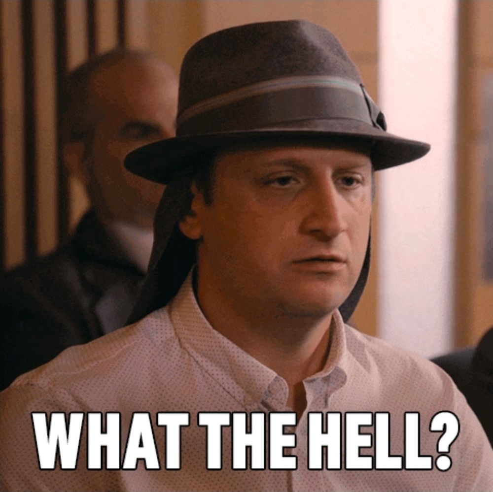 I Think You Should Leave "hat sketch" screenshot with "what the hell" captioned