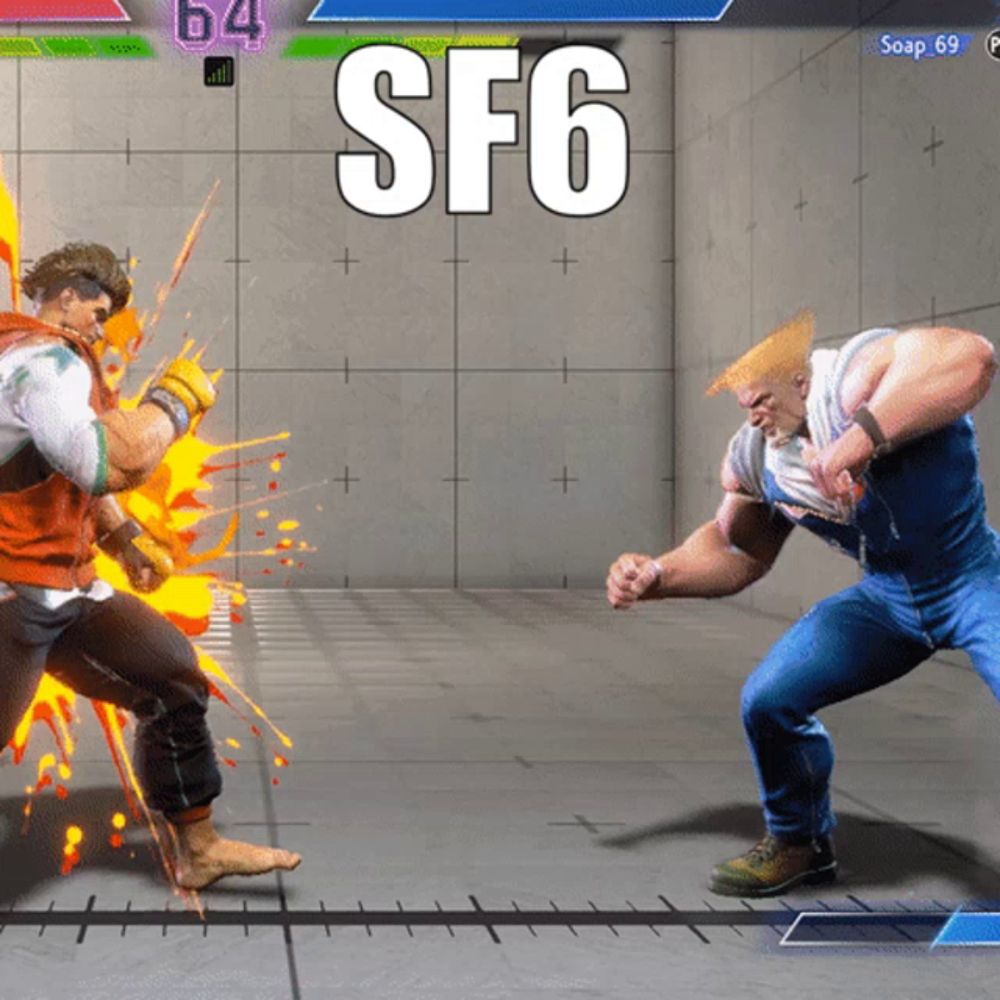 two men are fighting in a video game with sf6 written on the screen