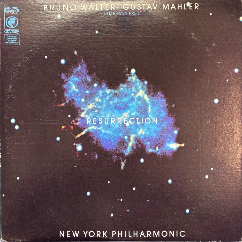 Album cover of Mahler’s second symphony “Resurrection,” conducted by Walter with the Mew York Phil. Photo by the Lick observatory, unfortunately the record doesn’t say what the photo is of