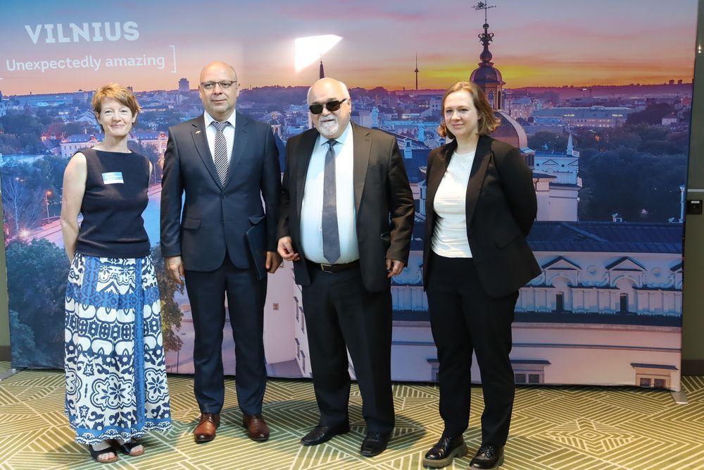Group photo of the Lithuanian Minsiter of Justice with the Presidents of the European Disability Forum and Lithuanian Disability Forum and the European Disability Forum Executive Director