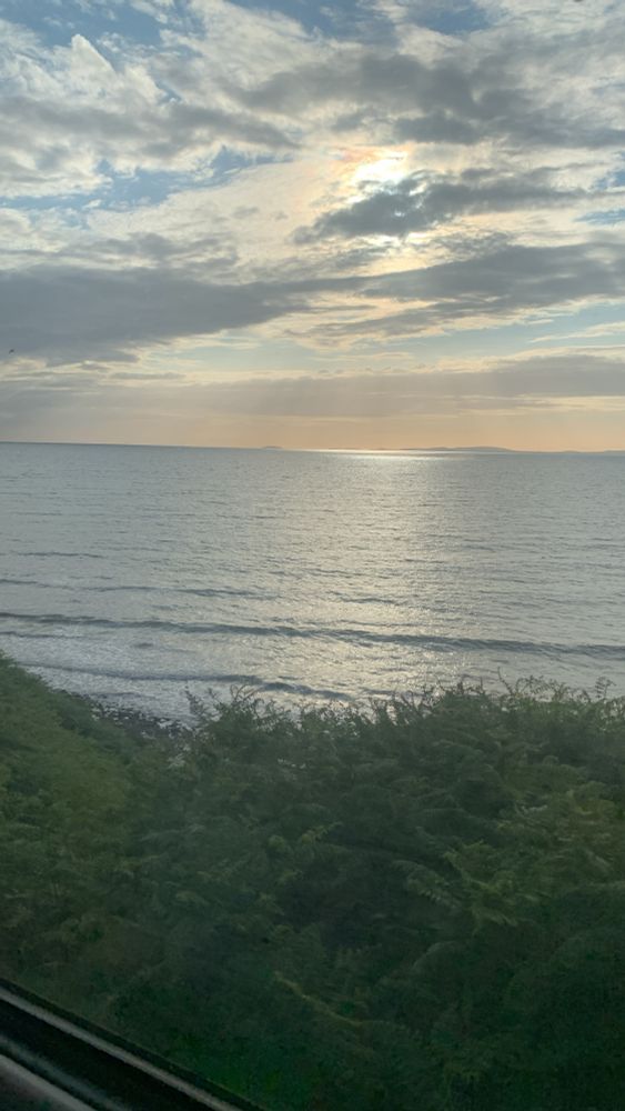 View of Ceredigion bay from the train 