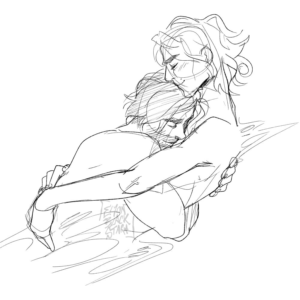 Quick sketch of Jayce and Viktor for Arcane, Viktor embrace Jayce and they both looks happy and relaxed