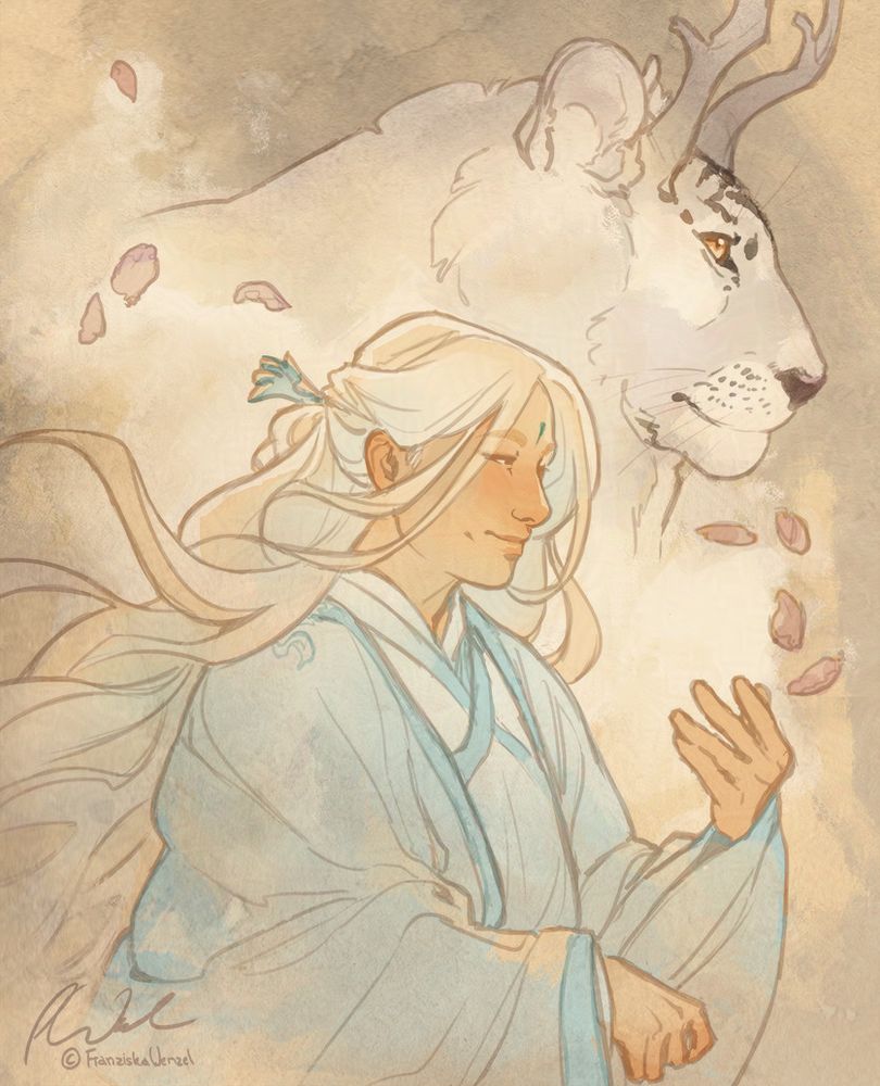 illustration example humanoid character + a tease of his mythical beast form