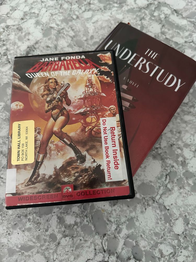 The book “The Understudy” and a DVD movie “Barbarella”