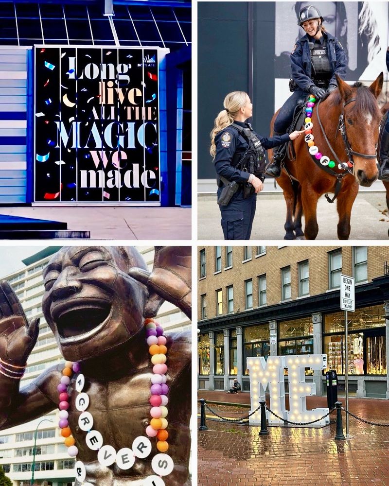 Pictures of the city of Vancouver with a Taylor Swift theme 