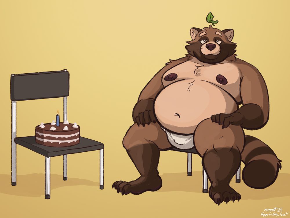 Taken from a joke where given two chairs, one with a cake and one with a huge dick, you have to choose which one you'd sit on and which one you'd eat. The implication here is that he's sitting on a huge dick.