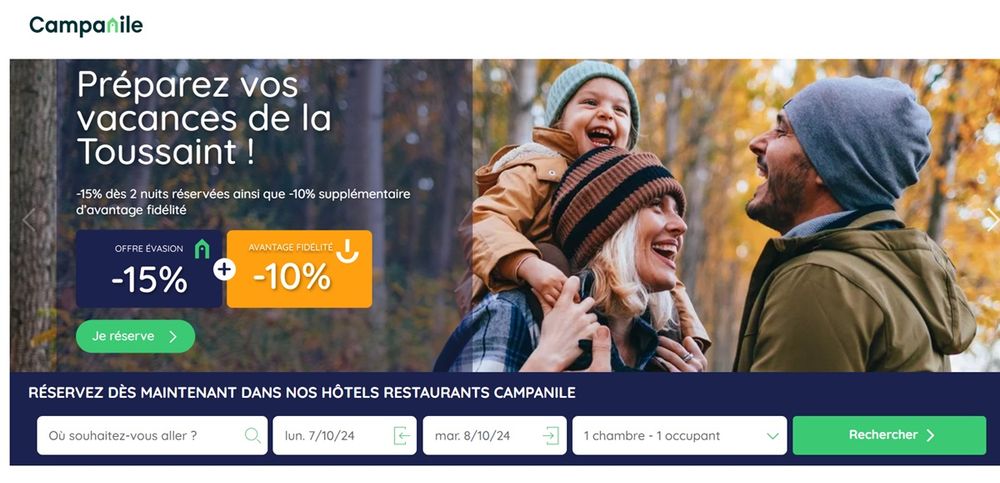 Profitez des #vacances de la Toussaint avec 15% de réduction chez Campanile 🏨✨