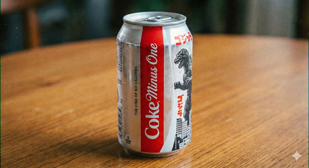 Coke Minus One, with a godzilla in the back

Via nano banana pro