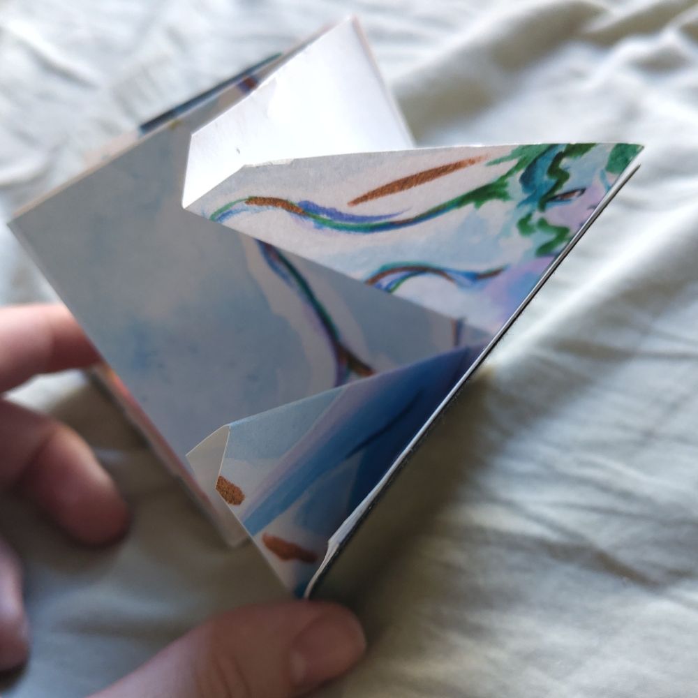 Photo of a pop up zine.