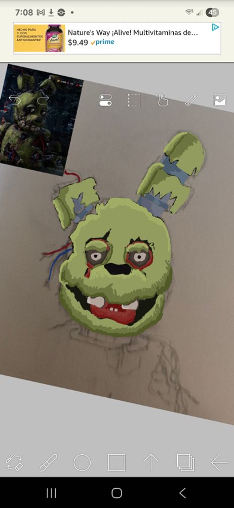 The colored version of springtrap variant spawned from incredibly dumb bit that I deemed funny enough to immortalize via art. I apologize 