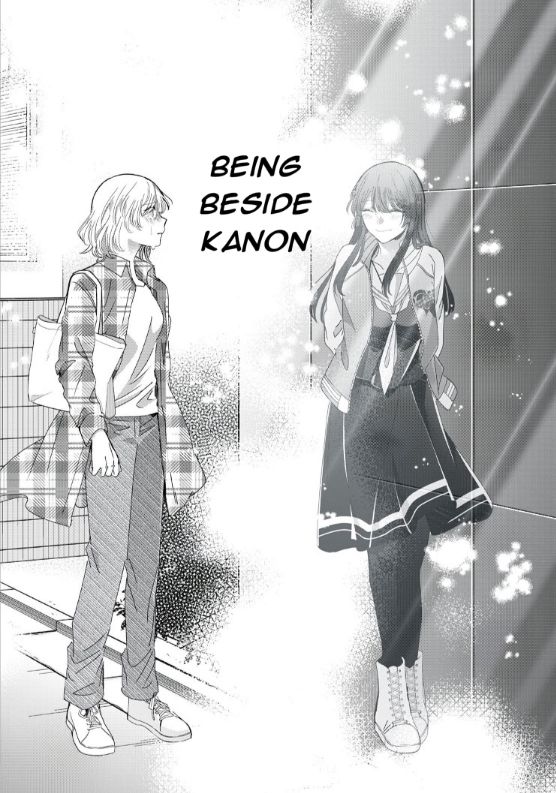 Moon on a rainy night ch 39
description: text "being beside Kanon"
as Saki imagines Kanon in a reflection.