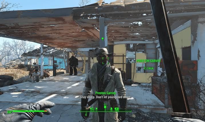 Preston Garvey at sanctuary settlement. From Fallout 4