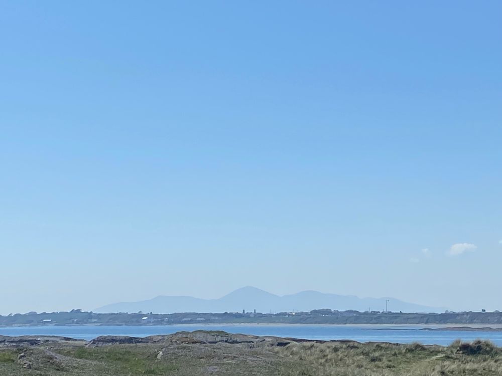 A view of the Mourne Mountains across the bay 