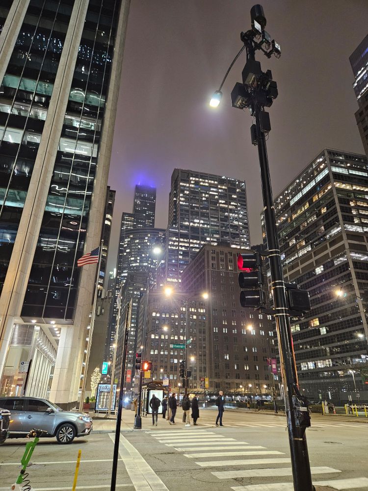 A view of downtown Chicago.  The Sears tower is visible in the background. 