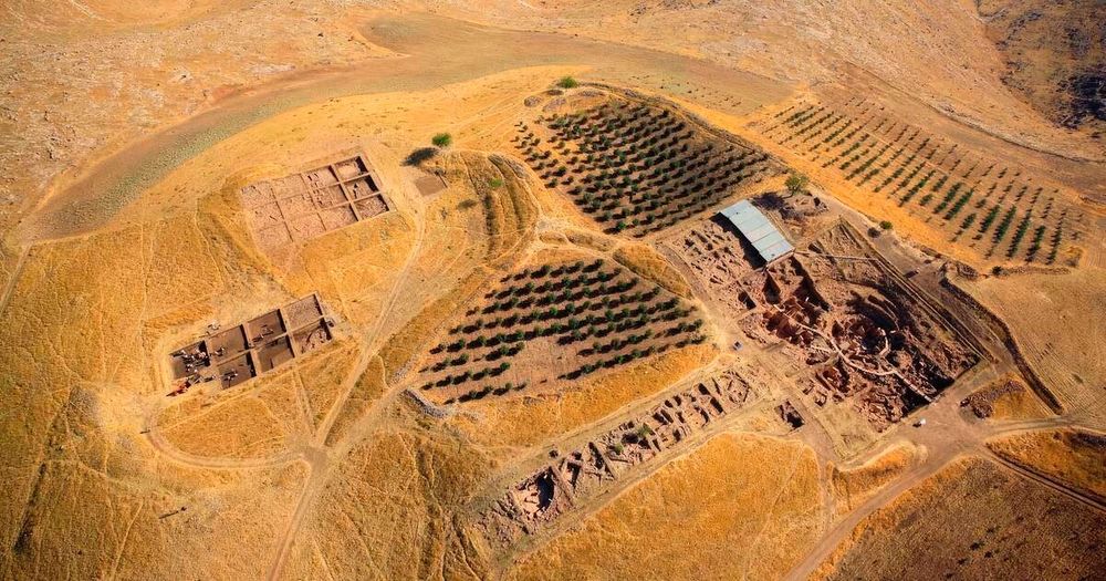 aerial view of göbekli tepe, a neolithic archaeological site in southern turkey