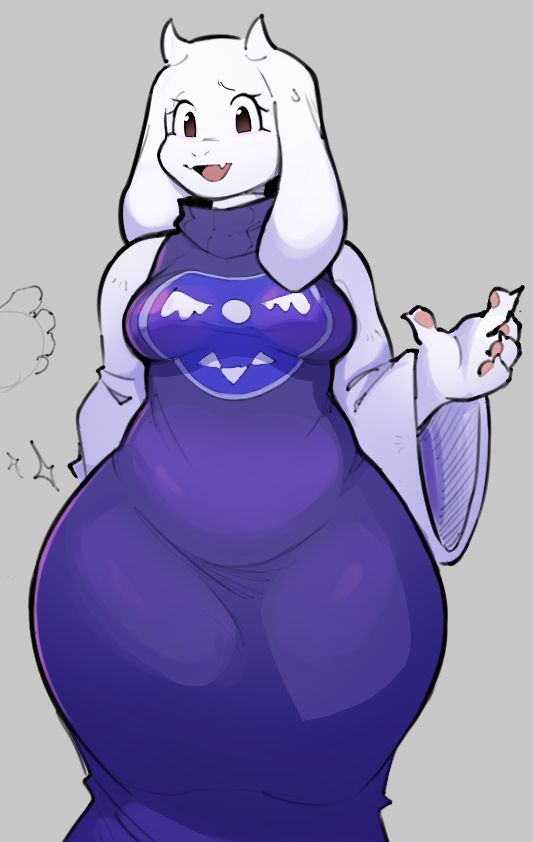 Artwork depicting curvy Toriel.