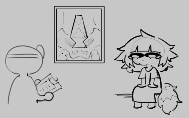 Tara sitting in a doctor's office with an x-ray on the wall showing a lava lamp stuck up her ass.