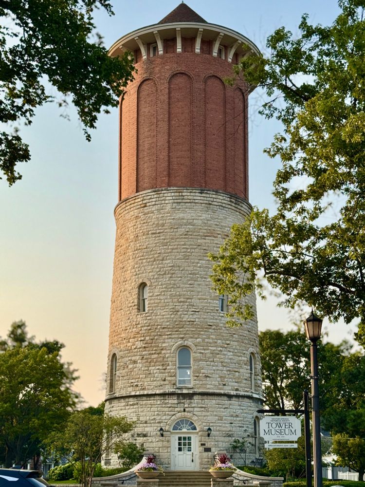 It’s no Riverside water tower but it’ll do just fine. Stone on the bottom, brick on the top 