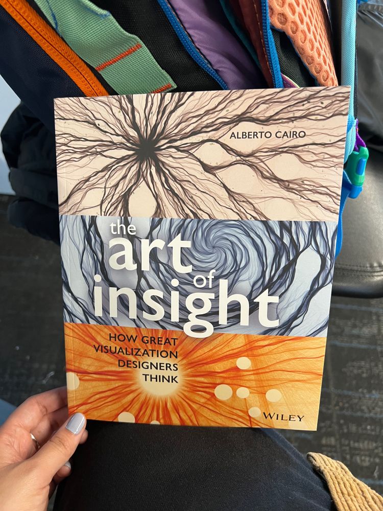 A photo of the book “The art of insight: how great visualization designers think” by Alberto Cairo