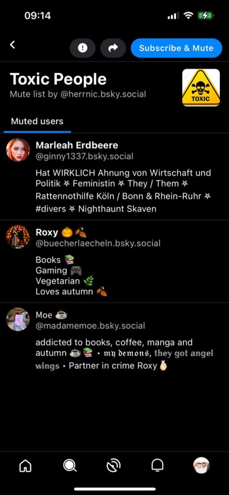 Eine Liste mit angeblich toxischen Menschen