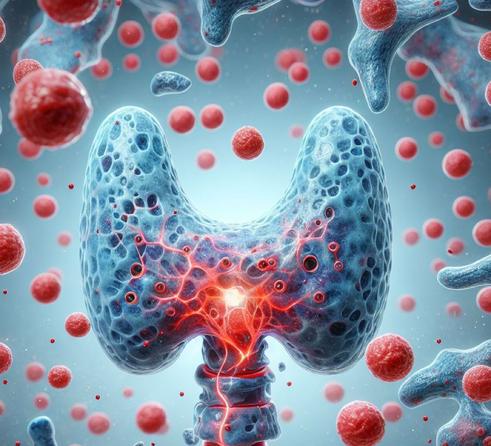 Inflamed thyroid gland