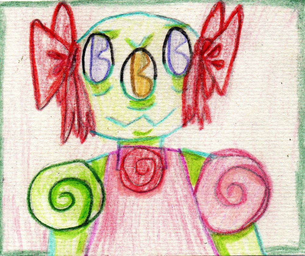 Une alien à trois yeux avec une tenue de groupe J-Pop