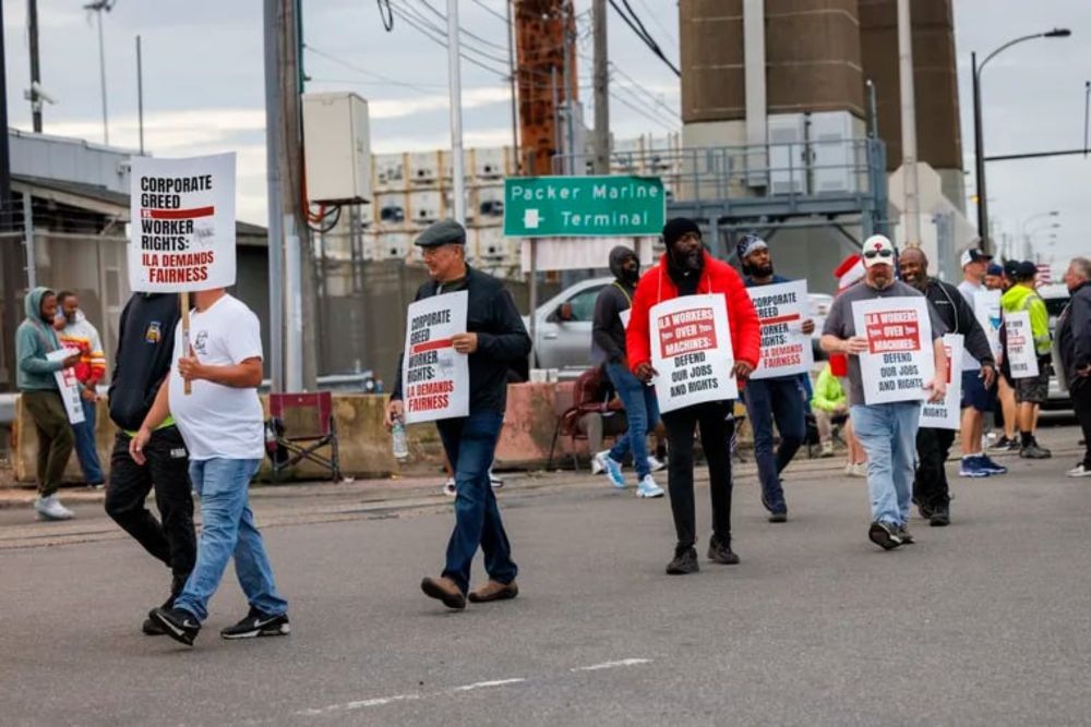 ‘Nothing’s going to move without us’: Port workers in Philadelphia and across the East Coast go on strike