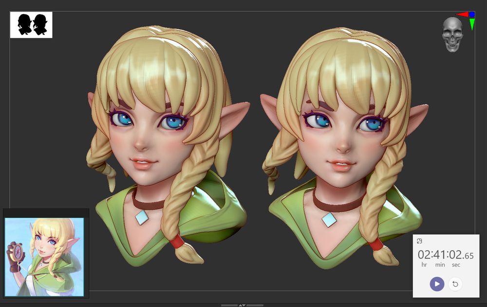 Zbrush sculpt of an elven girl