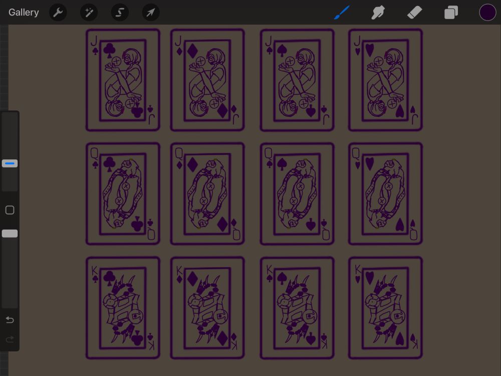A set of face cards with Romeo as the jack, Delia as the queen, and Bedman as the King
