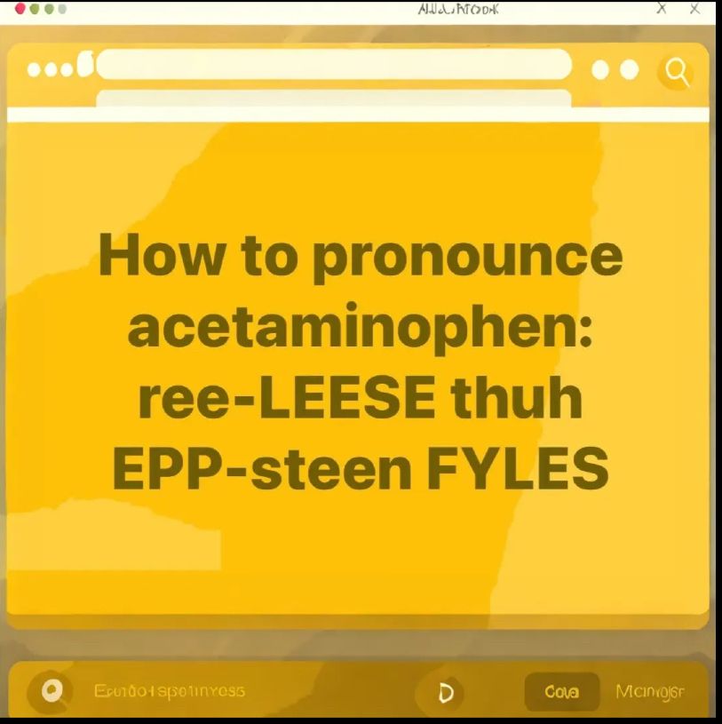 How to pronounce acetaminophen: ree-Leese thuh Epp-steen Fyles