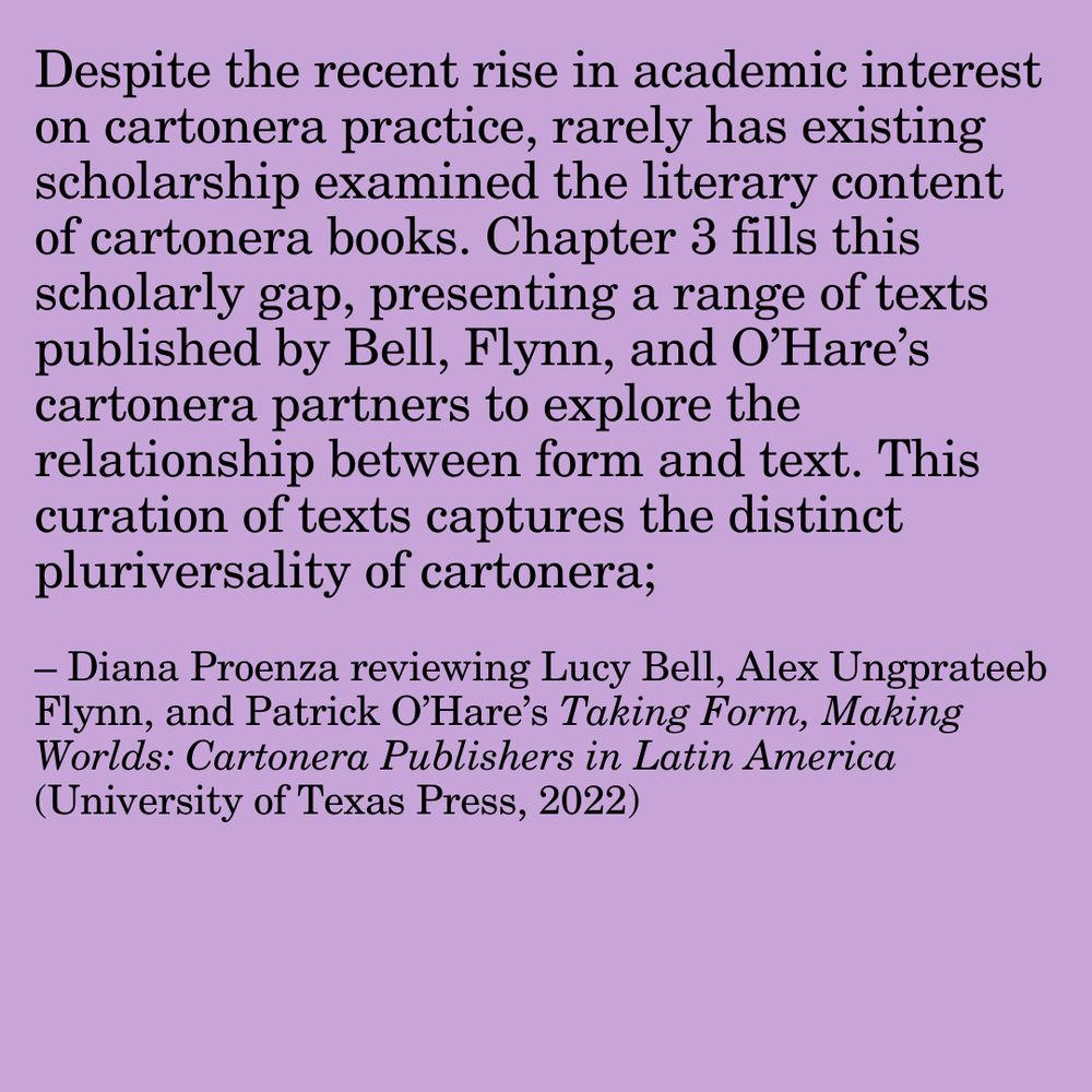 Black text on a purple background. Quote from the book review with information about the reviewer at the bottom.