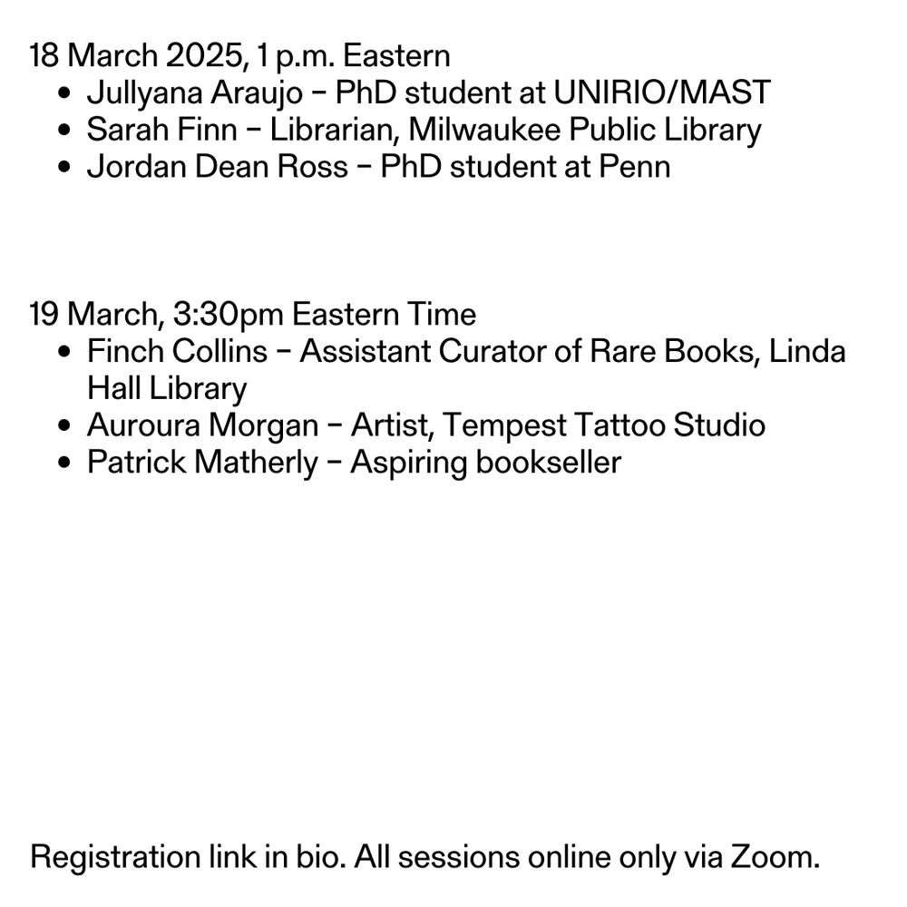 Black text on a white background listing event schedules with speakers for each day of the symposium and a note that registration links can be found on the BSA website.