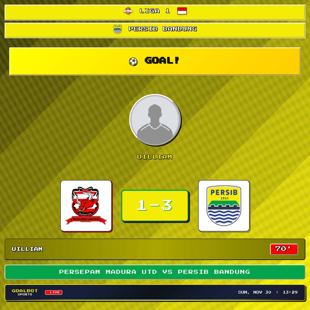 GOAL! 70' — Uilliam scores for Persib Bandung. Persepam Madura Utd 1–3 Persib Bandung. Liga 1

#persepammadurautd #persibbandung