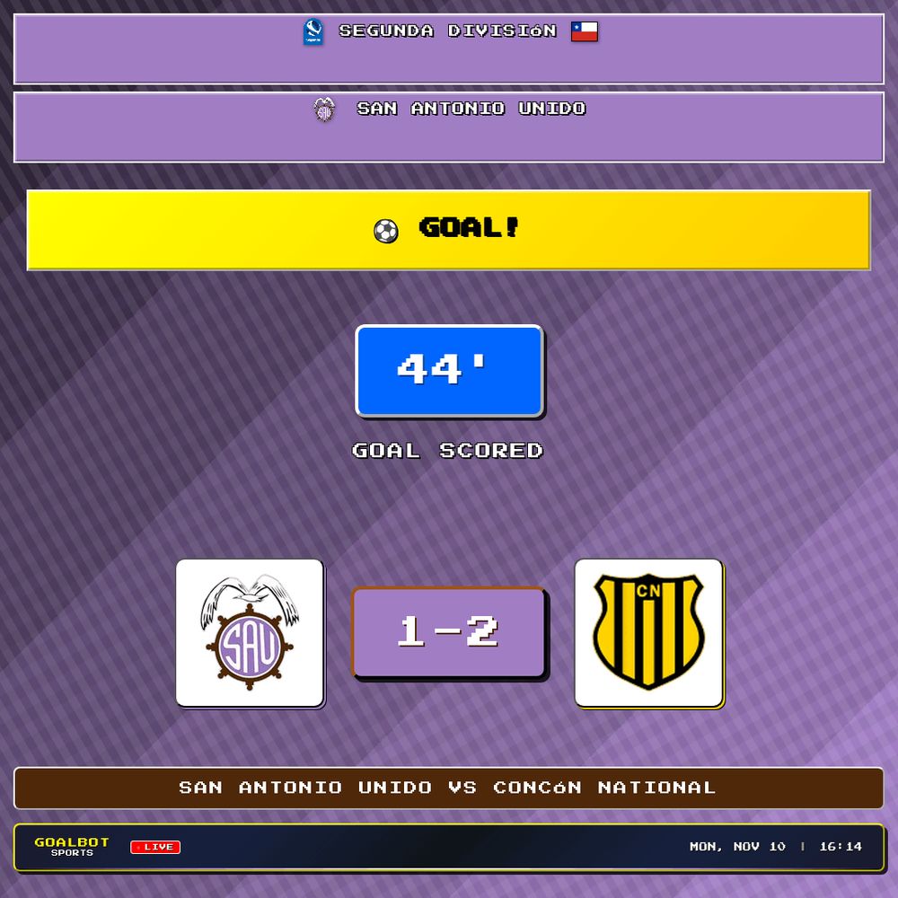 GOAL! 44' — San Antonio Unido. San Antonio Unido 1–2 Concón National. Segunda División

#sanantoniounido #conconnational