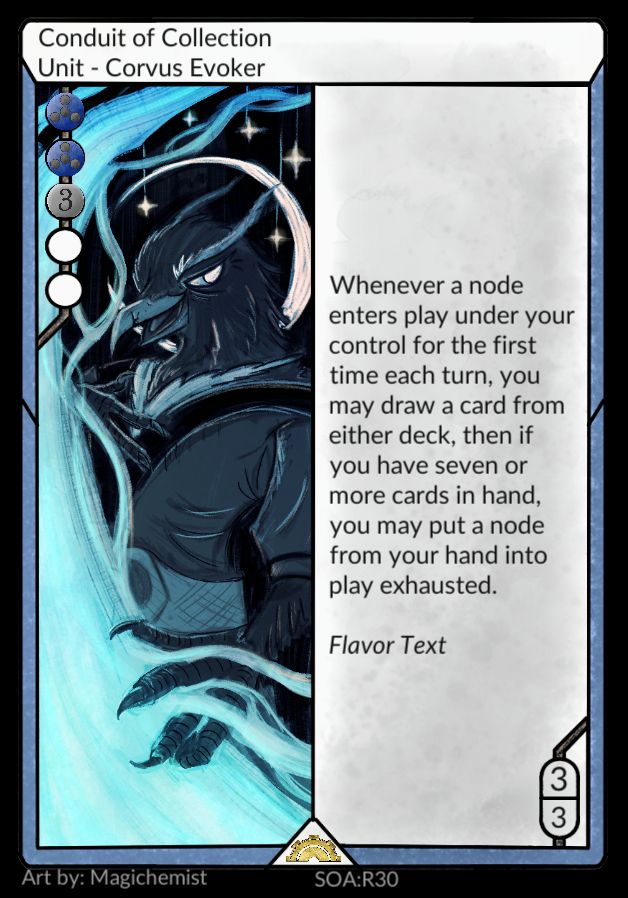 Conduit of Collection from Aspects of Aurum. The art depicts an older avian dabbling with the flow of aura.