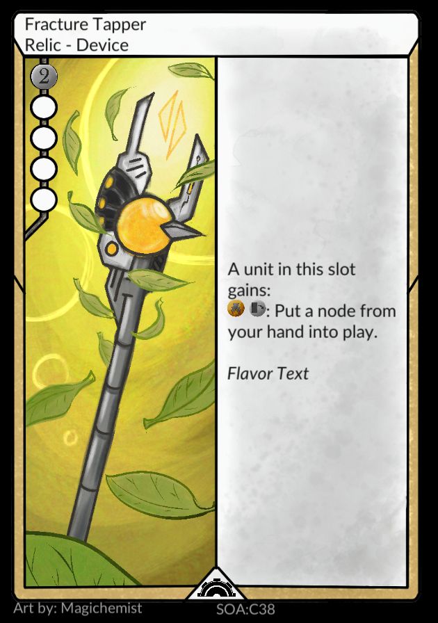 Fracture Tapper from Aspects of Aurum. The art depicts a futuristic scepter surrounded by falling leaves.