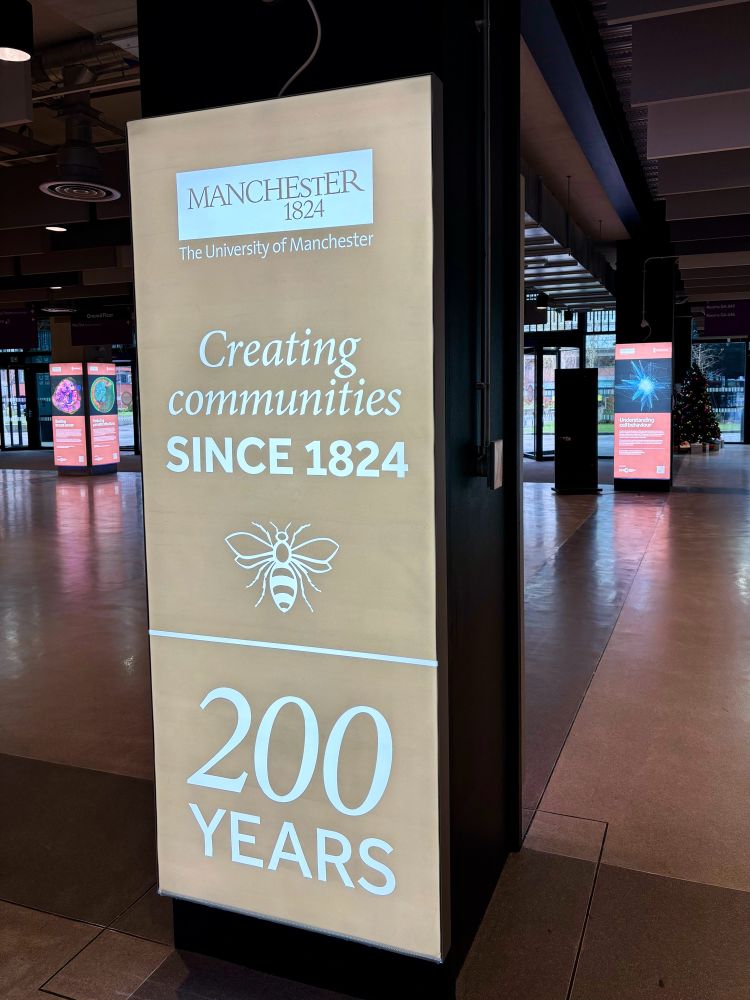 A view across the exhibition space at the University of Manchester