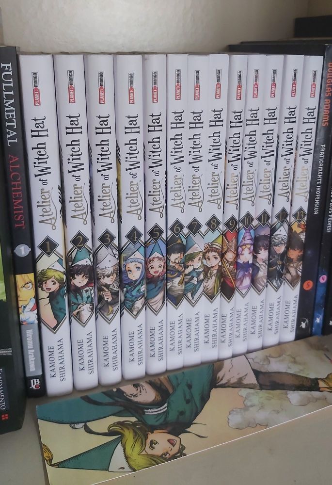 A collection of the manga Witch Hat Atelier, from volumes 1 to 13.