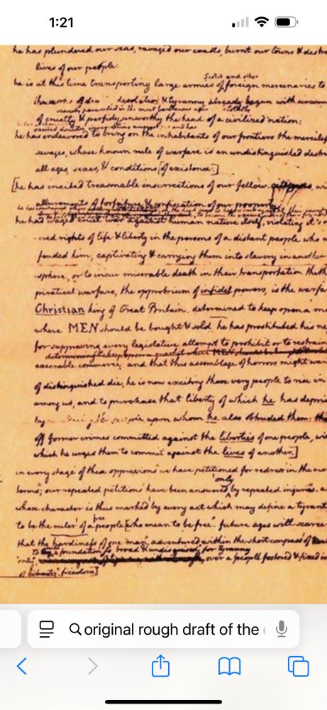 P. 3 of rough draft of declaration of Independence. Transcript here: https://www.loc.gov/exhibits/declara/ruffdrft.html