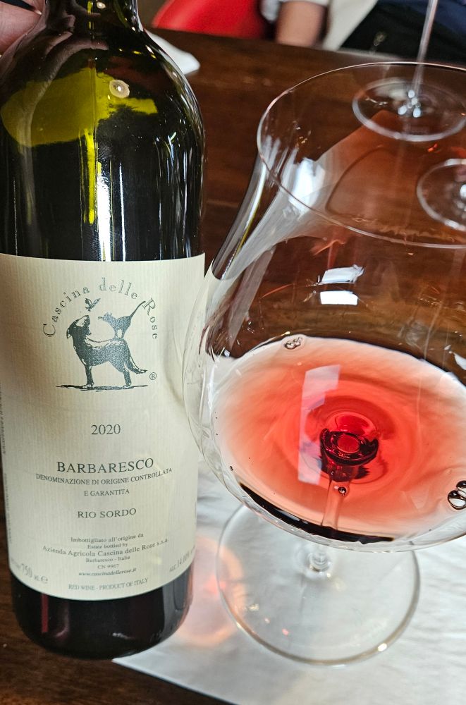 Ruby in color with light intensity and a wide reddish rim. 

Fruity nose of red currants, cherries, earth, black coffee, chocolates, chalk and light oak. 

Medium bodied with medium acidity.

Dry on the palate with red fruits, earth, light wood, spices, coffee, dark chocolates, vegetables, herbs and black tea. 

Medium finish with round tannins and tangy raspberries.

This is a very tasty Barbaresco. Easy drinking and elegant, but not as smooth as I expected it to be. 

This 5 year old feels like it needs more time in the bottle to mature properly. Will continue to age nicely in the next 10 to 15 years. Would be nice to revisit it in 5 years. 

This Single Vineyard Nebbiolo is complex and interesting. Good by itself and better with food. 

100% Nebbiolo grapes were aged for 2 years in large oak barrels. A small production of only 3,500 bottles. 

14% alcohol by volume. 

91 points.

$80.
