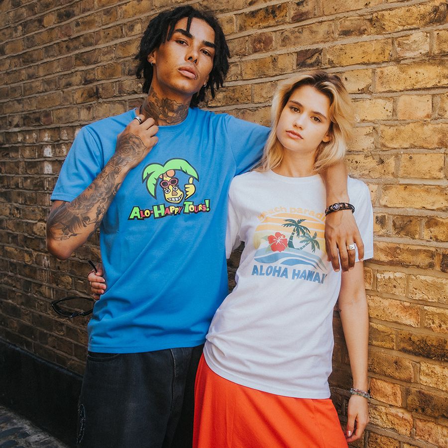 Alo-Happy Tours and Aloha Adachi t-shirts from Insert Coin.