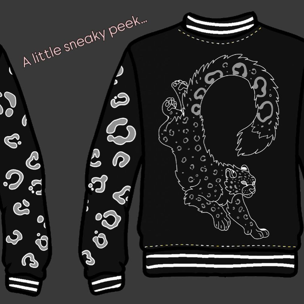 A preview of a jacket with a snow leopard 
