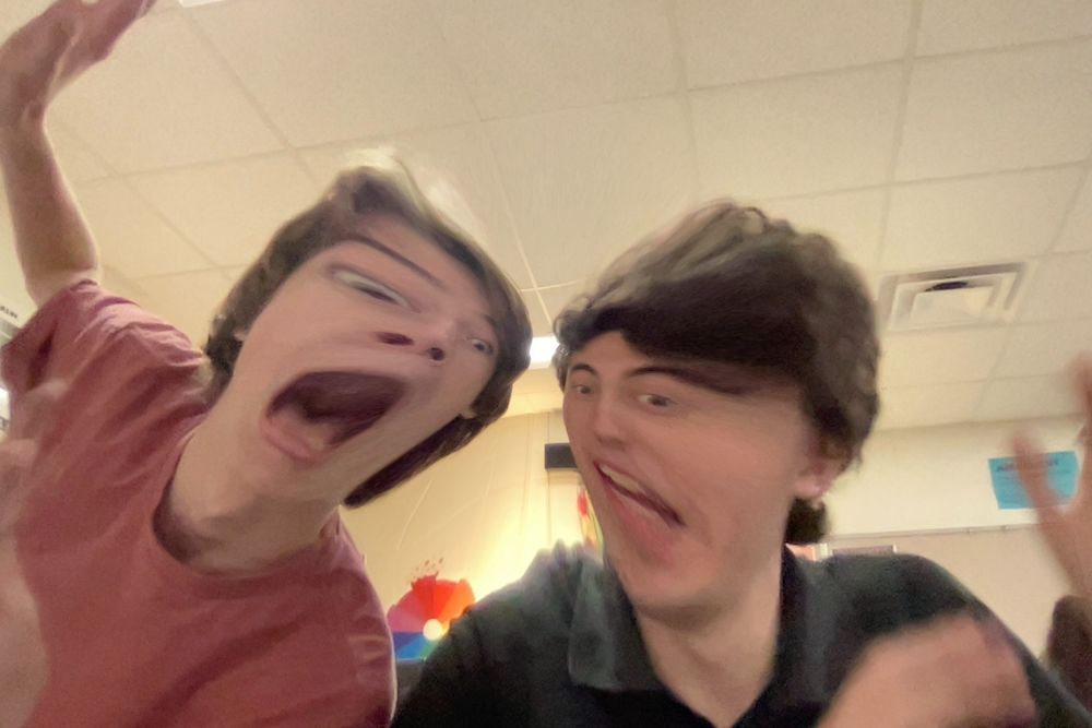 Squeeze effect on Photo Booth
*George and Ben being sucked into the void. You better like, comment share, repost, reblog, subscribe, download, reupload, screenshot, and snapchat this post so we don't get sucked further in!*