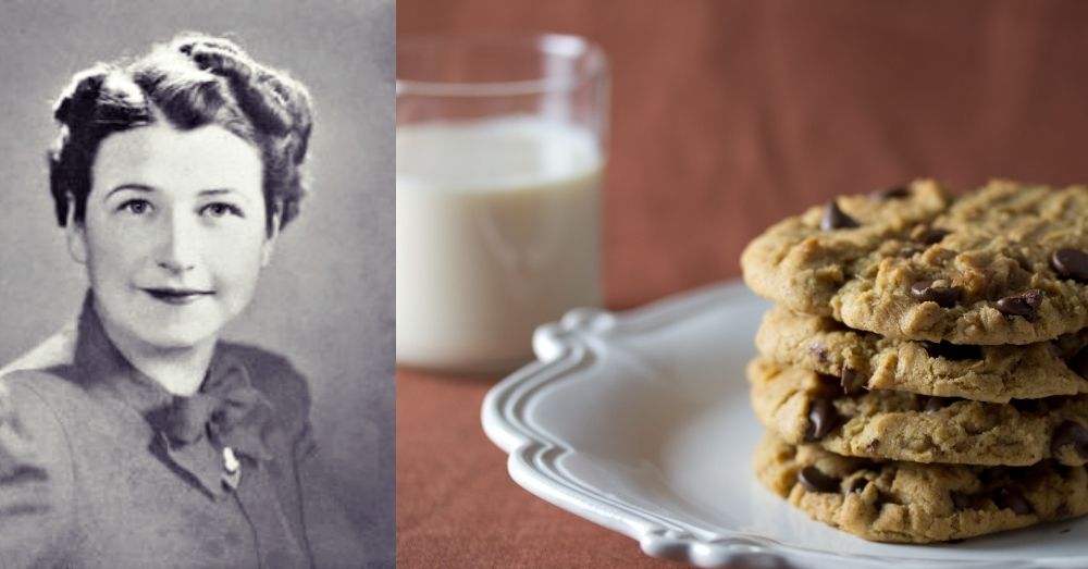 #OnThisDay, 17 June 1903, Ruth Graves Wakefield was born. The proprietor of the Tollhouse Inn, she wanted to create a new cookie to supplement their butterscotch cookies.

She chose to add broken chocolate pieces to the new cookie, and chocolate chip cookies became a hit.

#FoodSky #History

A photo portrait of Wakefield is on the left, with a plate of chocolate chip cookies on the right. 